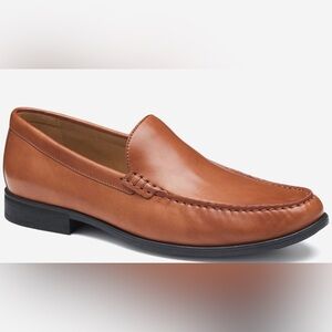 Johnston & Murphy Men's 9.5 Tan Loafers Cresswell Venetian Cognac Leather Shoes